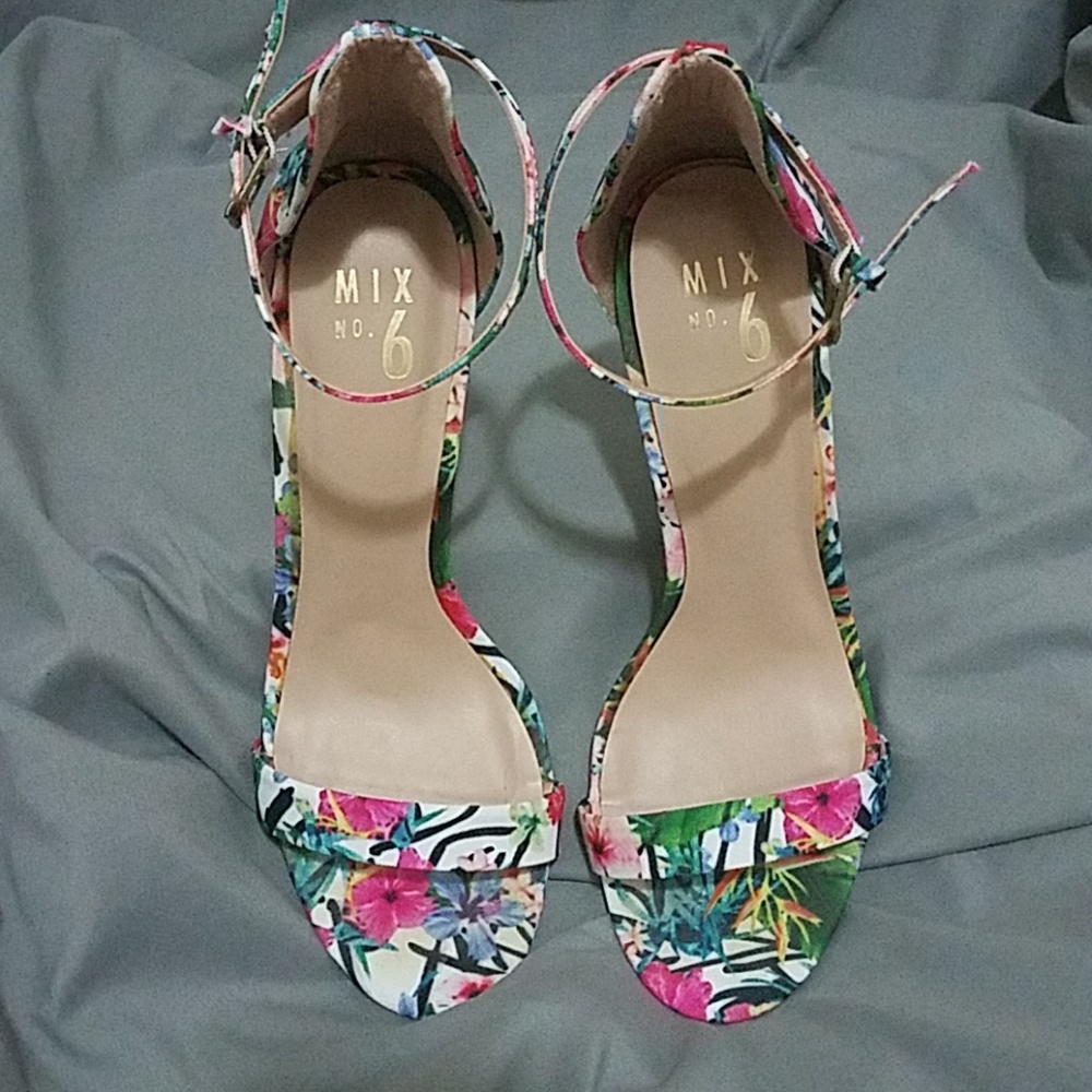 Floral High Heel Sandals